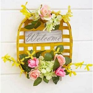 New Welcome Farmhouse Tobacco Basket wall decor Spring